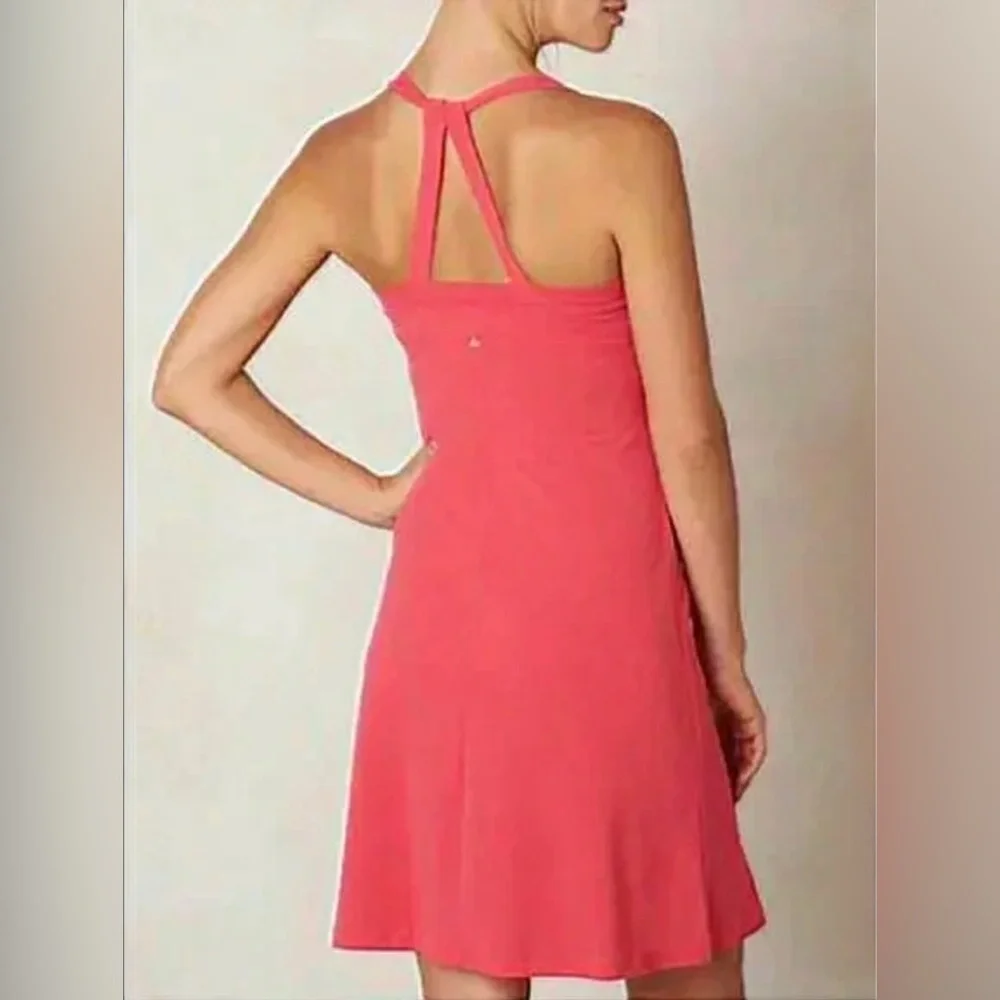 PrAna Quinn halter dress women’s pink coral size small 617 - Picture 2 of 5